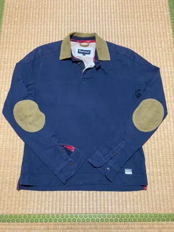 바버 두꺼운 원단 셔츠 팔꿈치 패치 포함 M 사이즈 네이비
