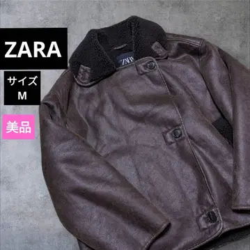 ZARA 더블 페이스 자켓 브라운 보아 무스탕 코트 가죽