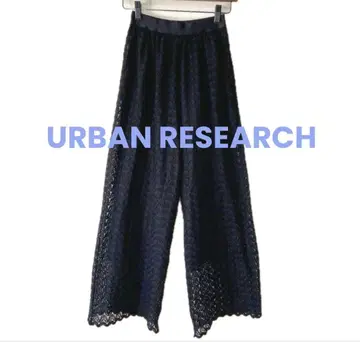 [컨디션 최상] URBAN RESEARCH 레이스 팬츠 블랙 허리밴딩