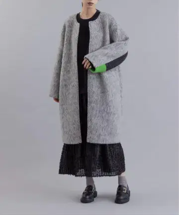 새상품급 Eimee Law 마블 샤기 롱 코트