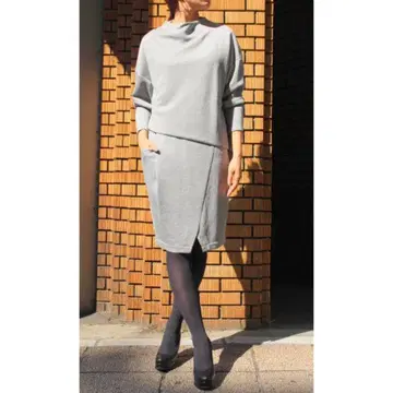 ENFORD 엔폴드 종이상자 맨투맨 원피스 그레이