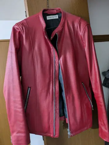 [ Vanquish ] 가죽 싱글 라이더 자켓 빨간색