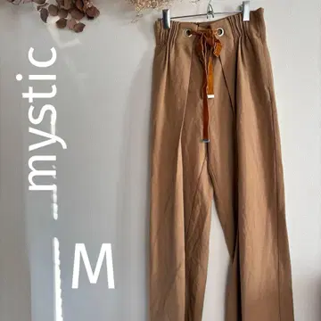 mystic 벨로아 리본 포함 와이드 팬츠 카멜 세련된 캐주얼 1