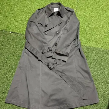 다크 그레이 트렌치코트 벨트 포함