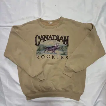 CANADIAN ROCKIES 카나디안 올드 베이지 트레이닝복