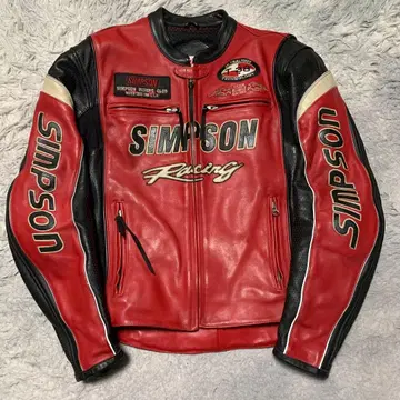새상품급 레어 LL SIMPSON 시슨 가죽 자켓 바이크 의류