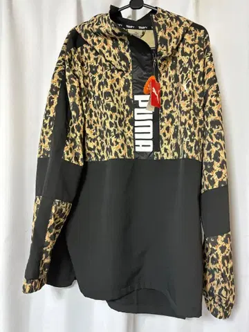 PUMA 하프 지퍼 자켓 레오파드 무늬