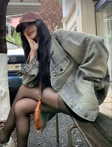 오버 사이즈 그레이 데님 자켓