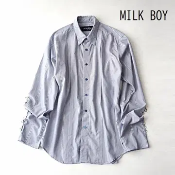 MILK BOY 밀크보이 디자인 소매 스트라이프 긴팔 셔츠