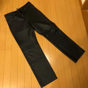 [새상품급] LEVIS 천연 가죽 소가죽 가죽 팬츠 블랙 바이커 락카