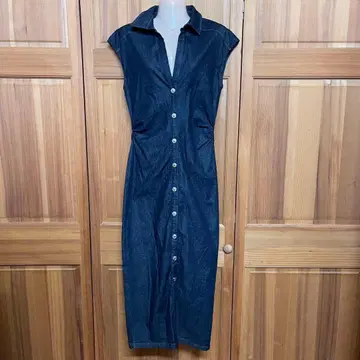 ZARA 핏 미디 셔츠 원피스 데님 롱 원피스