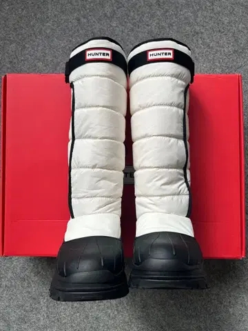 HUNTER 스노우 부츠 화이트/블랙