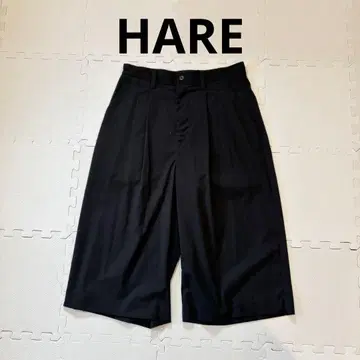 HARE 턱 와이드 숏팬츠 블랙 M 사이즈