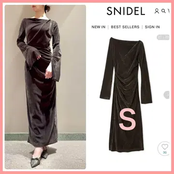스나이델 플로키 벨로아 드레이프 드레스