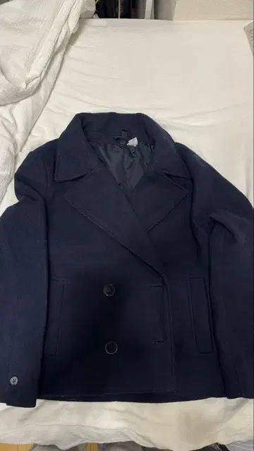 H&M 네이비 더블 브레스트 코트 XS