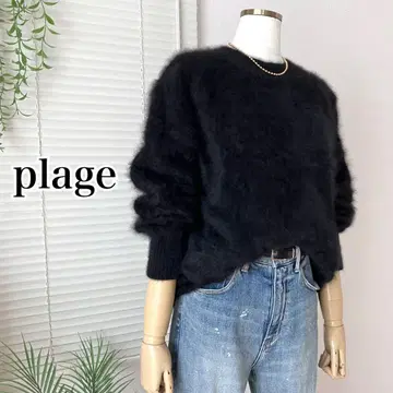 plage Fur Nuance 풀오버 퍼 니트 블랙