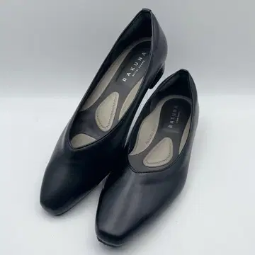 새상품급 라쿠나 플랫 펌프스 컴포트 블랙 넓은 폭 22.5cm EEEE