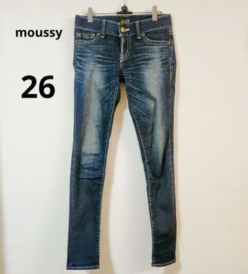 moussy 마우지 스키니 데님 다크 블루 26