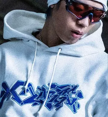 XLARGE x STASH 콜라보 후드티 그레이