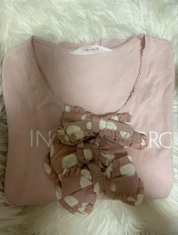 INGEBORG 리본 티셔츠 핑크