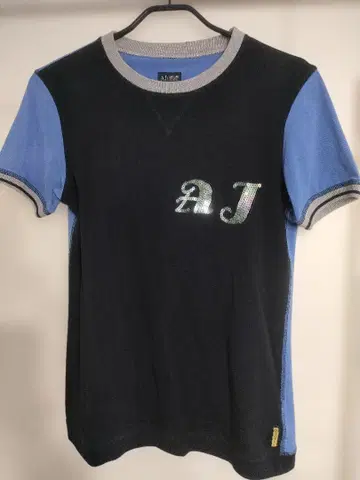 새상품급 ARMANI JEANS 아르마니진스 스팽글 로고 T셔츠 M