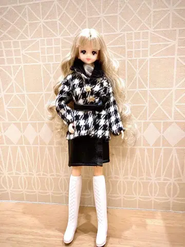 제니 하운드투스 체크 겨울 코디 4세트