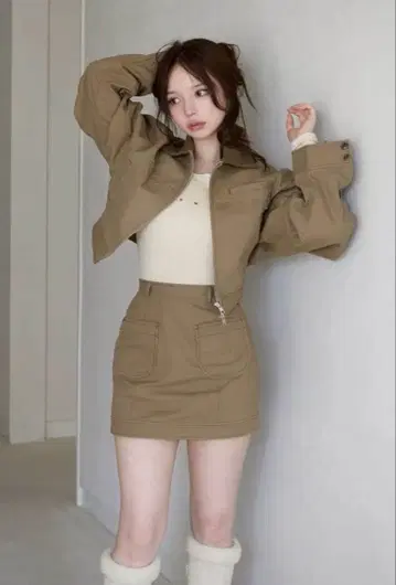andmary Harper loose twill jacket beige