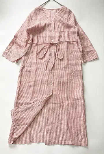 (f6) 데미룩스 빔즈 셔츠 원피스 린넨 스트라이프 size 38