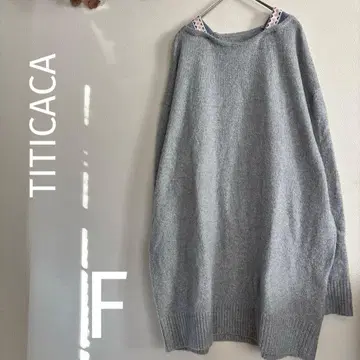 TITICACA 그레이 니트 스웨터 F 사이즈 루즈핏 실루엣