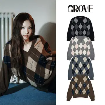 GROVE MOMO 아가일 니트 한국
