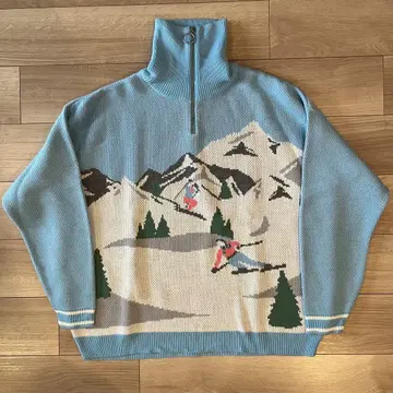 ASOS DESIGN 스키 그래픽 니트 XL 스카이블루