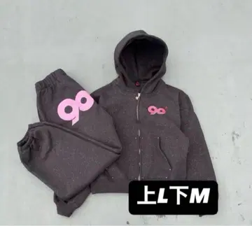 9090 Logo Glitter Zip Hoodie pants setup
