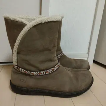 KEEN 브라운 스웨이드 에스닉풍 숏부츠 24.5cm