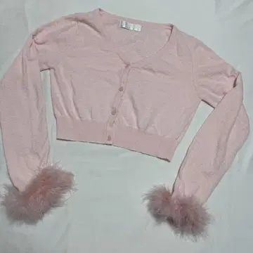 the Virgins feather cuff short cardigan