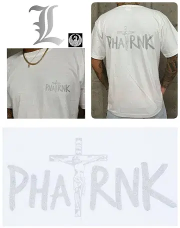 레어 [ PHATRNK 팻랭크 ] 그리스도 반팔 L 실버 라메 화이트