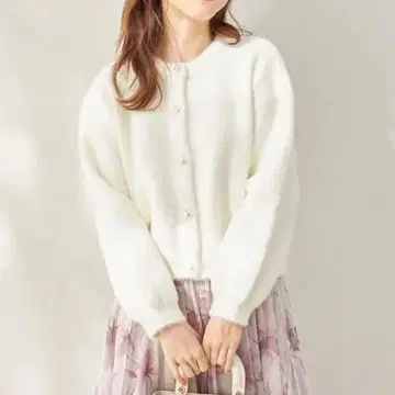 tocco closet 펄 버튼 샤기 가디건
