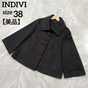 [ 새상품급 ] 인디비 INDIVI 빅 컬러 벨 슬리브 숏코트
