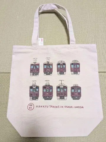 UNIQLO UMEDA 한정판 콜라보 토트백 한큐 전철