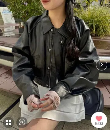 Kastane 인조 가죽 숏 블루종