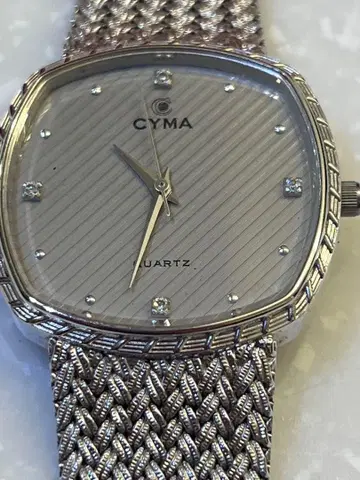 CYMA 쿼츠 손목시계 실버 메쉬