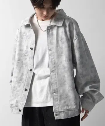 오버 사이즈 화이트 데님 자켓