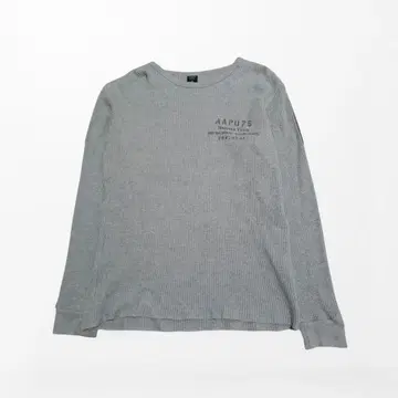 [ AVIREX ] 아비렉스/긴팔 와플 원단/롱 T/M/그레이
