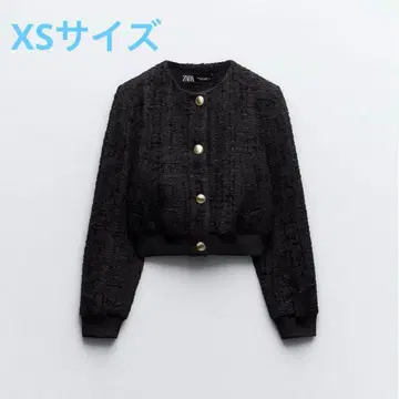 ZARA 크롭 텍스처 봄버 자켓 XS 사이즈