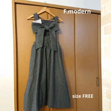 새상품 F.modern 빅리본 울 원피스 그레이 프리