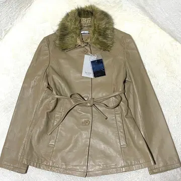 새상품 스콧 클럽 퍼 부착 가죽 자켓/숏코트 카라 부착 양가죽