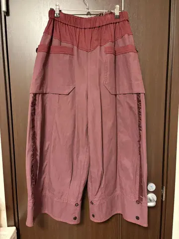 안길 캐주얼 팬츠 빨간색 프린지 디자인