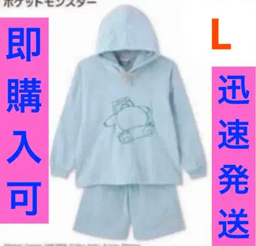 L 룸웨어 카비곤 파자마 후드티 하프 팬츠 포켓몬 후드