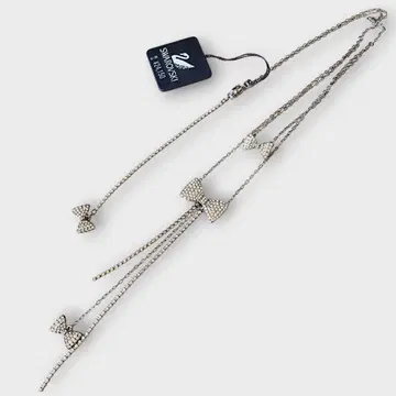[ 미사용 ] Swarovski 트리플 리본 펜던트 목걸이