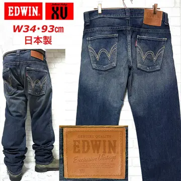 EDWIN XV 루즈 스트레이트 소가죽 빅 패치 일본제 청바지