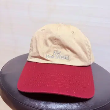 My Hair is Bad 캡 베이지 x 레드 투톤 컬러